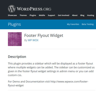 Footer Flyout Widget